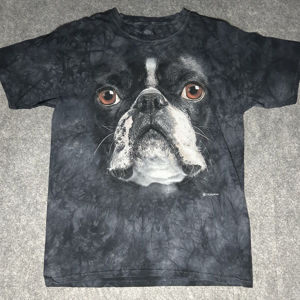 The Mountain Men's Large Pug Dog 2011 Tie Dye T-shirt